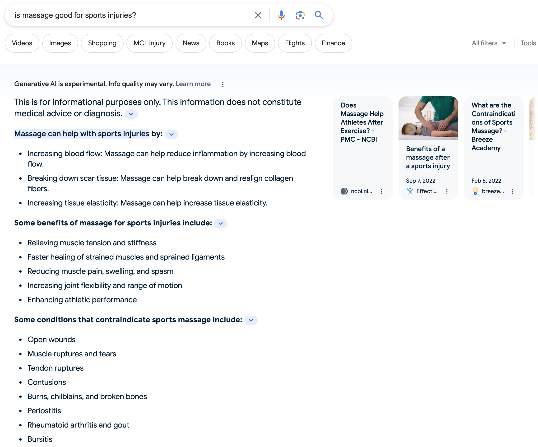 AI genereret søgeresultat