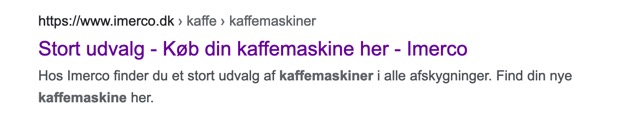 Imerco kaffemaskiner Google