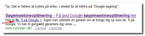 Nr. 1 på Google - nu med "hop-til-links"